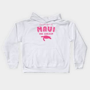 This Girl Runs On Maui And Sarcasm Kids Hoodie